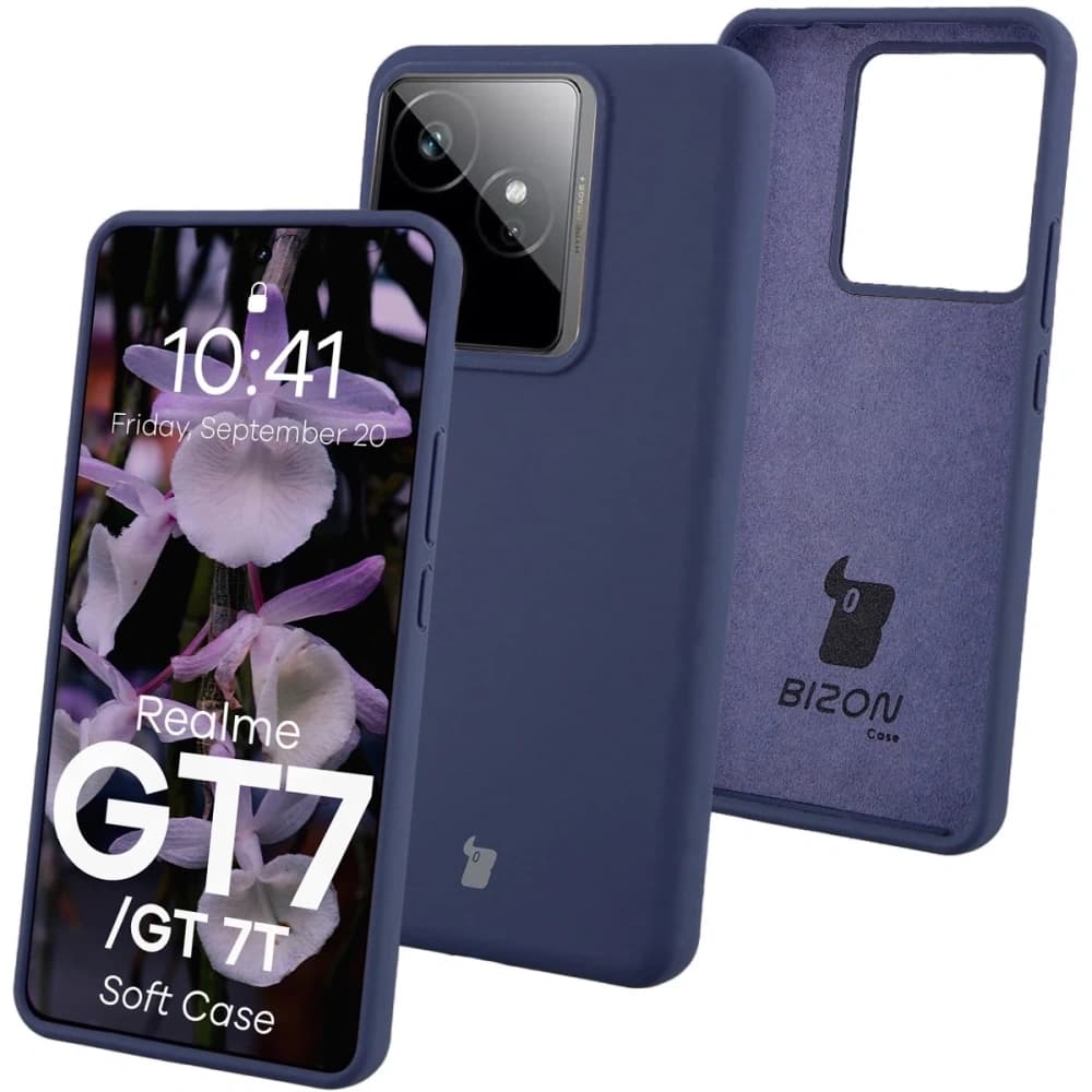 Husă din silicon Bizon pentru Realme GT 7 / 7T, albastru închis - 1