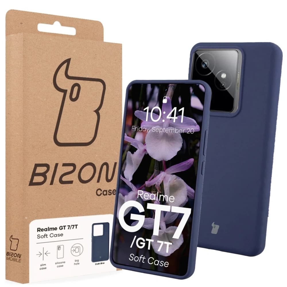 Husă din silicon Bizon pentru Realme GT 7 / 7T, albastru închis - 7