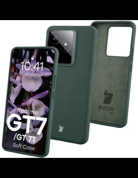 Husă de protecție Bizon Soft pentru Realme GT 7 / 7T, verde închis