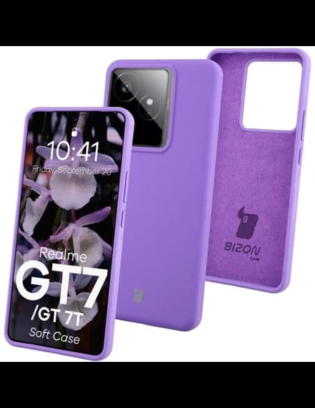 Husă de protecție Bizon Soft pentru Realme GT 7 / 7T, mov