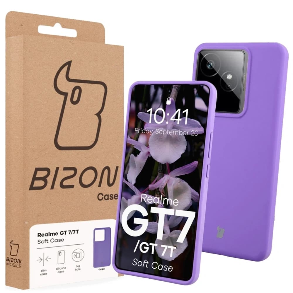 Husă de protecție Bizon Soft pentru Realme GT 7 / 7T, mov - 7