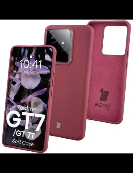 Husă de protecție Bizon Soft pentru Realme GT 7 / 7T, mov închis