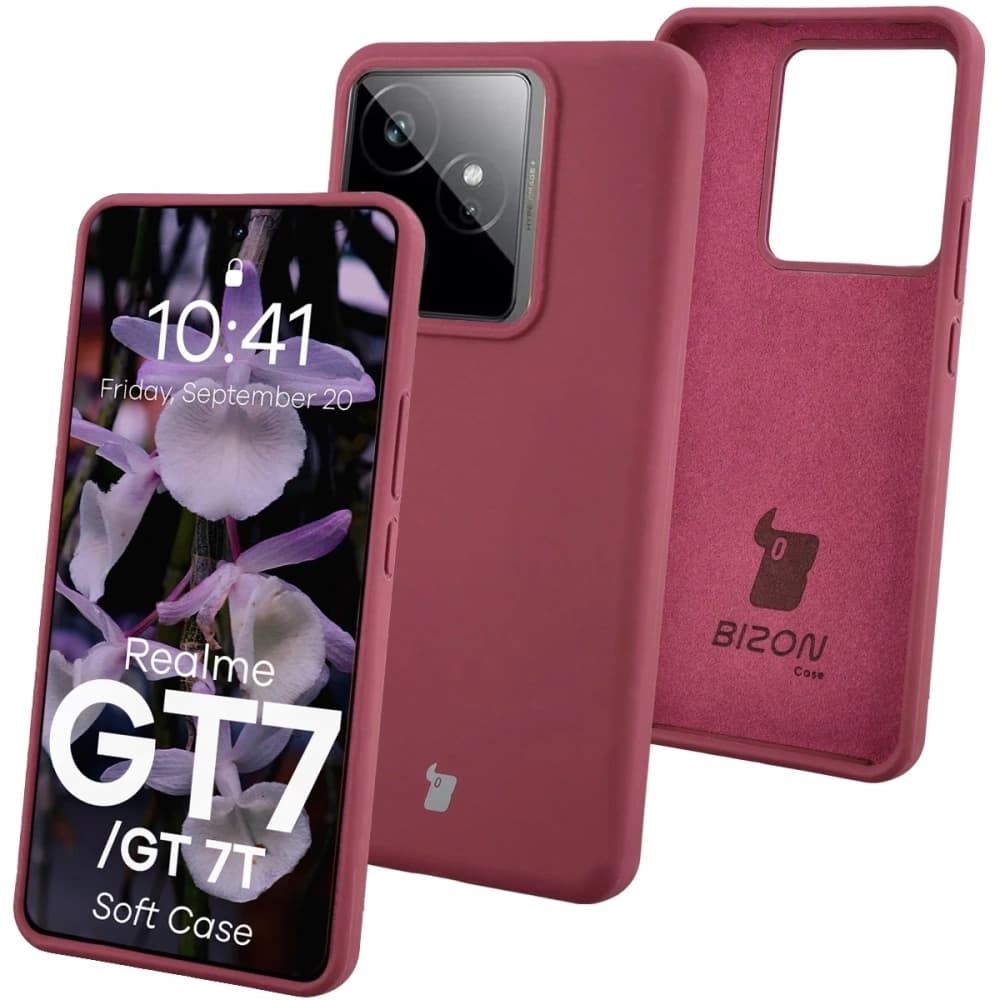 Husă de protecție Bizon Soft pentru Realme GT 7 / 7T, mov închis - 1