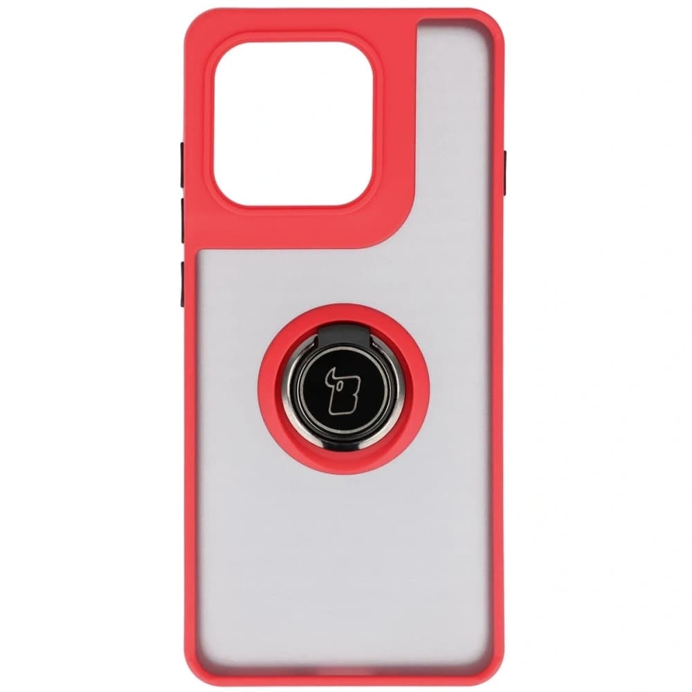 Inel de inel Bizon Case Hybrid pentru Motorola Edge 60 Pro, fumuriu, cu ramă roșie - 2
