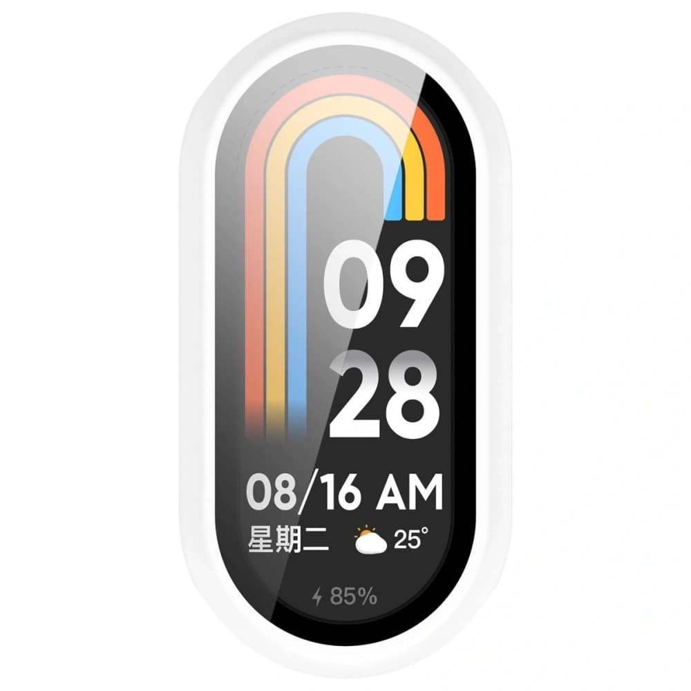 Bizon Case+Glass Uhr Xiaomi Smart Band 10 weiß - 8