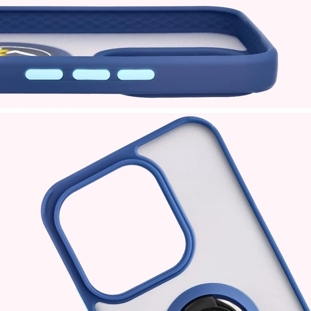 Bizon Case Hybrid Ring Honor 400 Lite rauchgrau mit einem marineblauen Rahmen - 3