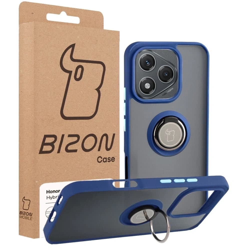 Bizon Case Hybrid Ring Honor 400 Lite rauchgrau mit einem marineblauen Rahmen - 7