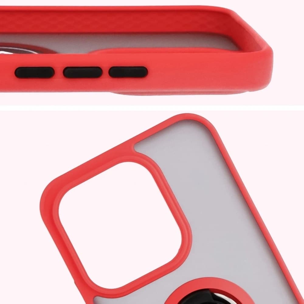 Bizon Case Hybrid Ring Honor 400 Lite rauchgrau mit rotem Rahmen - 3