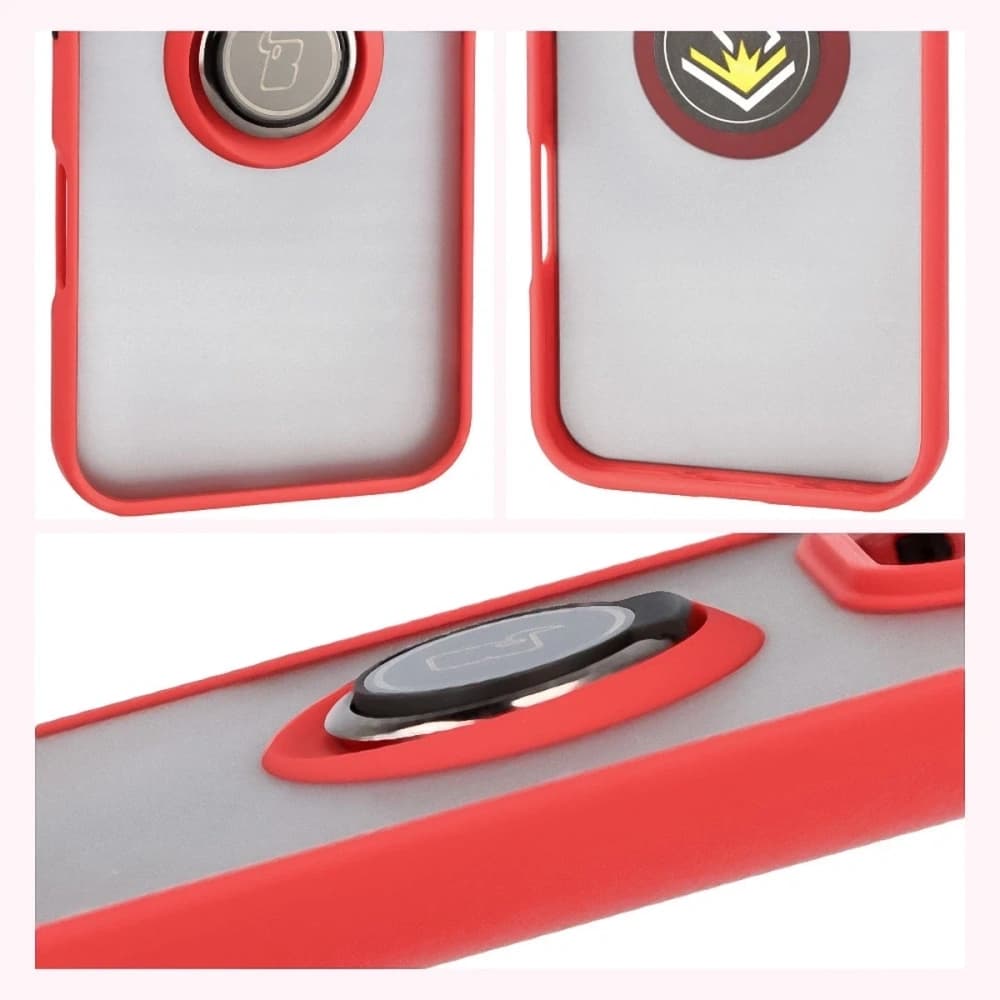 Bizon Case Hybrid Ring Honor 400 Lite rauchgrau mit rotem Rahmen - 4