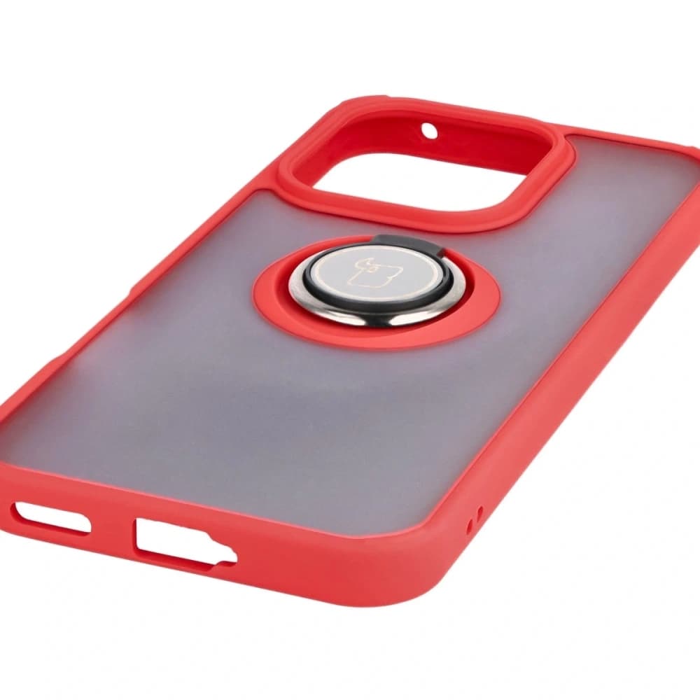 Bizon Case Hybrid Ring Honor 400 Lite rauchgrau mit rotem Rahmen - 5