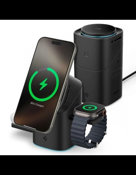 Ładowarka bezprzewodowa Spigen Essential EF223MS 3in1 Qi2 Rotary Magnetic MagSafe Wireless Charger Black