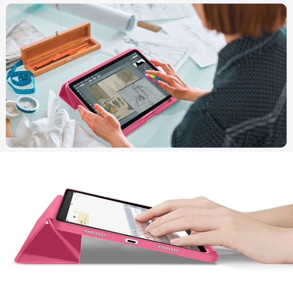 Tech-Protect SmartCase Pen Canvas Apple iPad 10,9" 2022 / 11" 2025 Magenta Bloom - 10