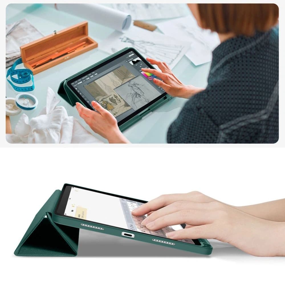 Tech-Protect SmartCase Pen Canvas Apple iPad 10,9" 2022 / 11" 2025 Mechově zelená - 10