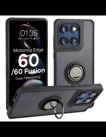 Bizon Case Hybrid Ring Motorola Edge 60 Fusion / 60 fumuriu cu un cadru negru
