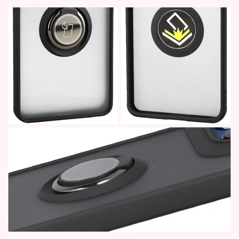 Bizon Case Hybrid Ring Motorola Edge 60 Fusion / 60 fumuriu cu un cadru negru - 4