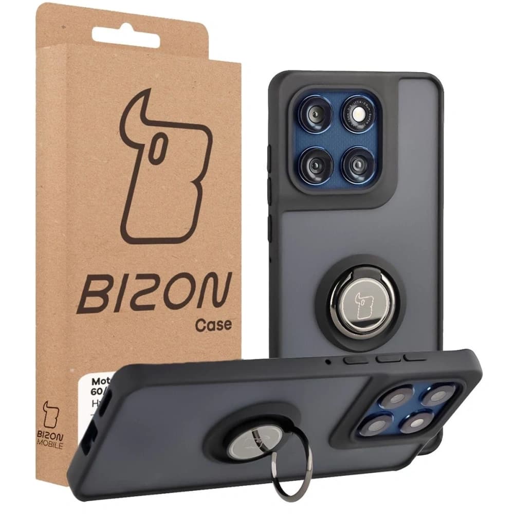 Bizon Case Hybrid Ring Motorola Edge 60 Fusion / 60 fumuriu cu un cadru negru - 7