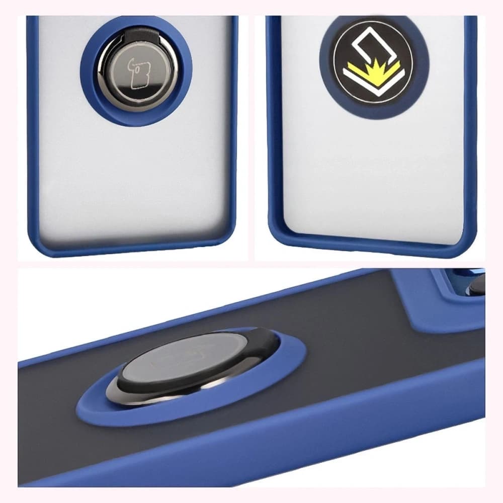 Bizon Case Hybrid Ring Motorola Edge 60 Fusion / 60 smoked with a navy blue - 4