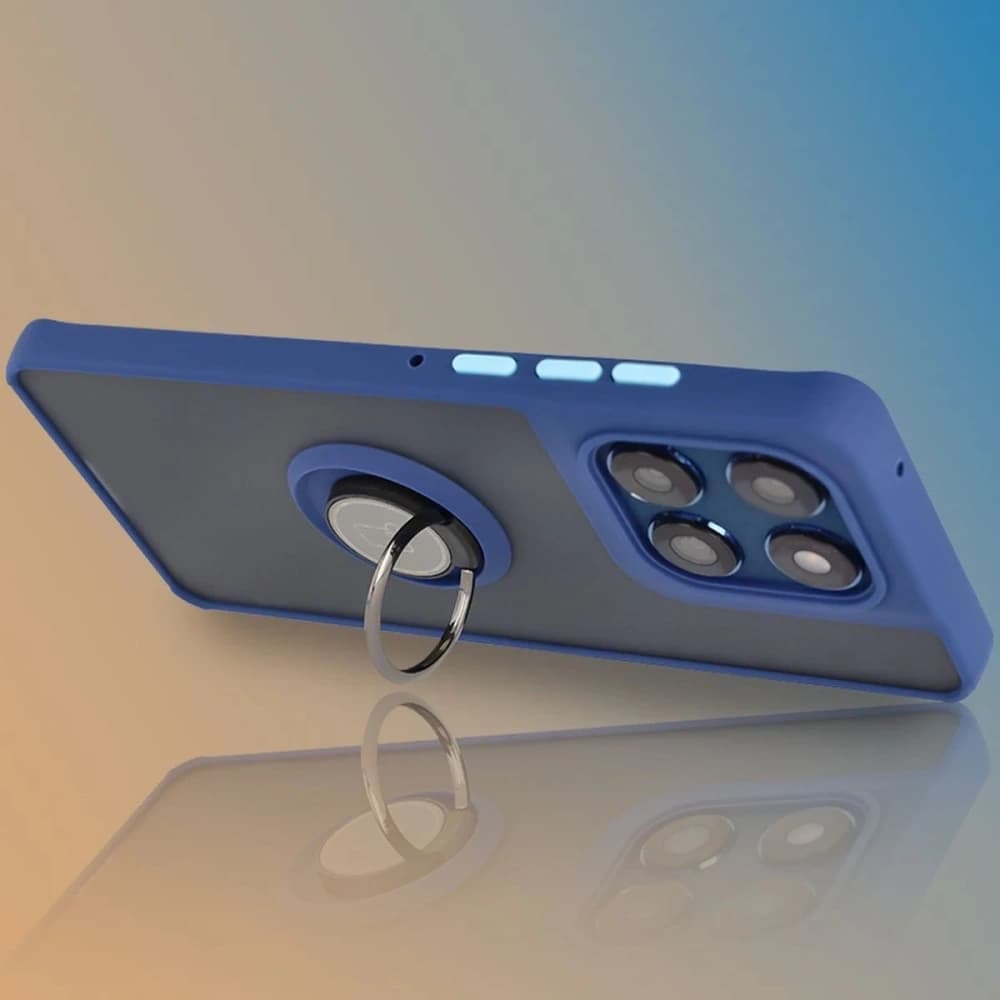 Bizon Case Hybrid Ring Motorola Edge 60 Fusion / 60 smoked with a navy blue - 6