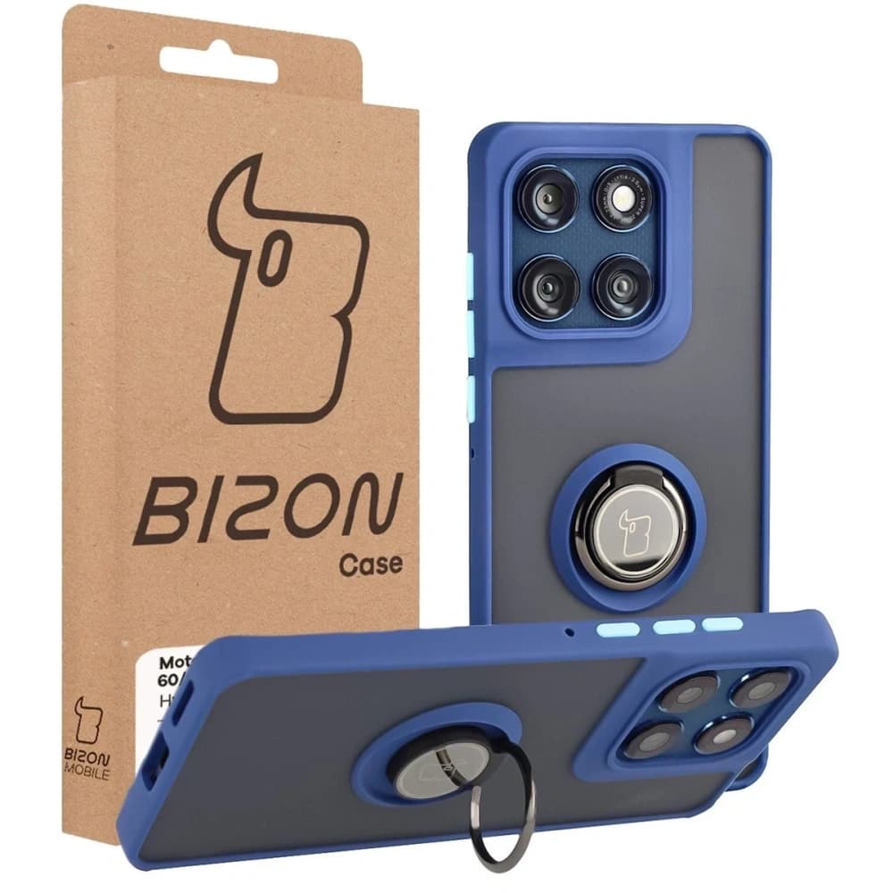 Bizon Case Hybrid Ring Motorola Edge 60 Fusion / 60 smoked with a navy blue - 7