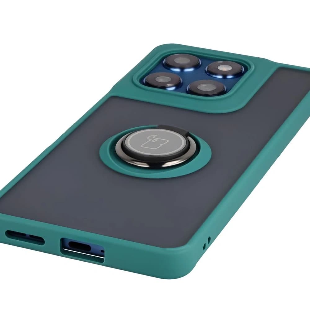 Bizon Case Hybrid Ring Motorola Edge 60 Fusion / 60 smoked with a dark green frame - 5
