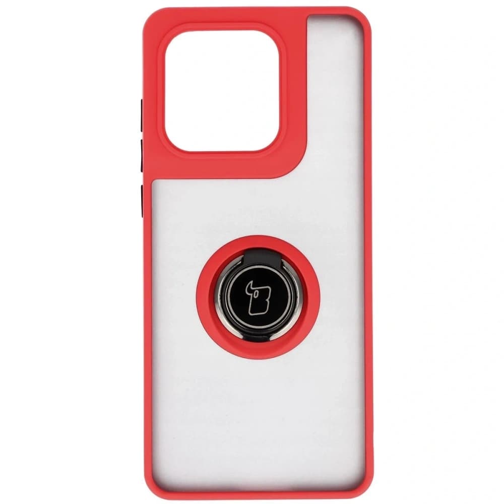 Caz Bizon Hybrid Ring Motorola Edge 60 Fusion / 60 fumuriu cu un cadru roșu - 2
