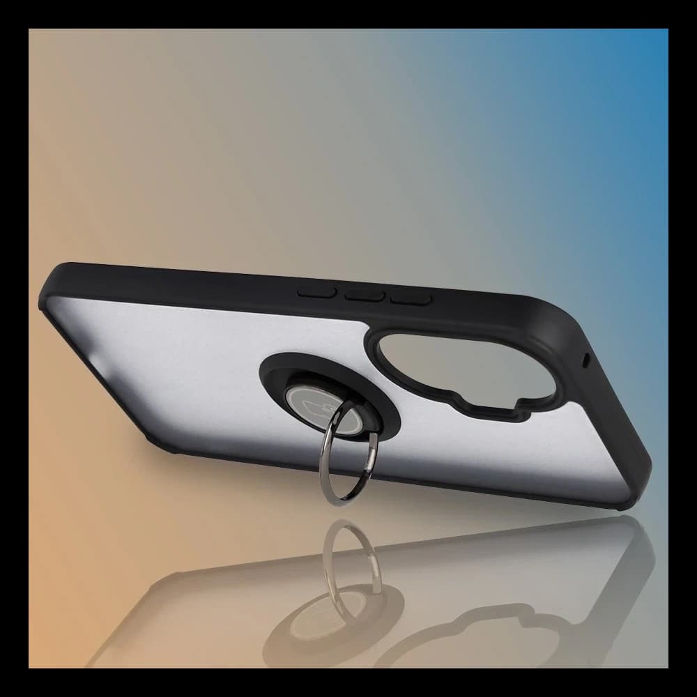 Bizon Case Hybrid Gyűrű Xiaomi POCO F7 füstös fekete kerettel - 6