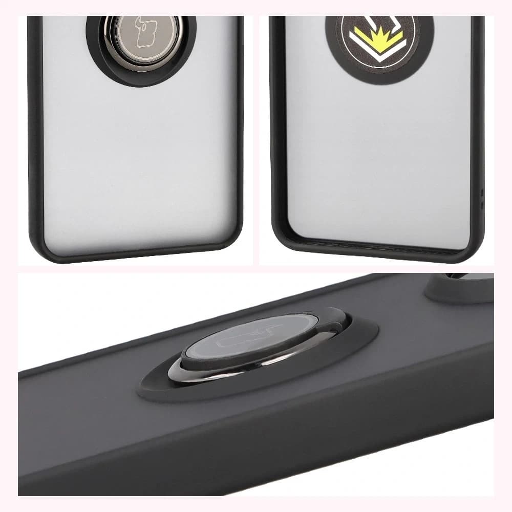 Bizon Case Hybrid Gyűrű Xiaomi POCO F7 Pro füstös fekete kerettel - 4