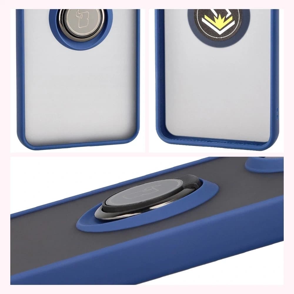 Bizon Case Hybrid Ring Xiaomi POCO F7 Pro fumuriu cu albastru marin - 4