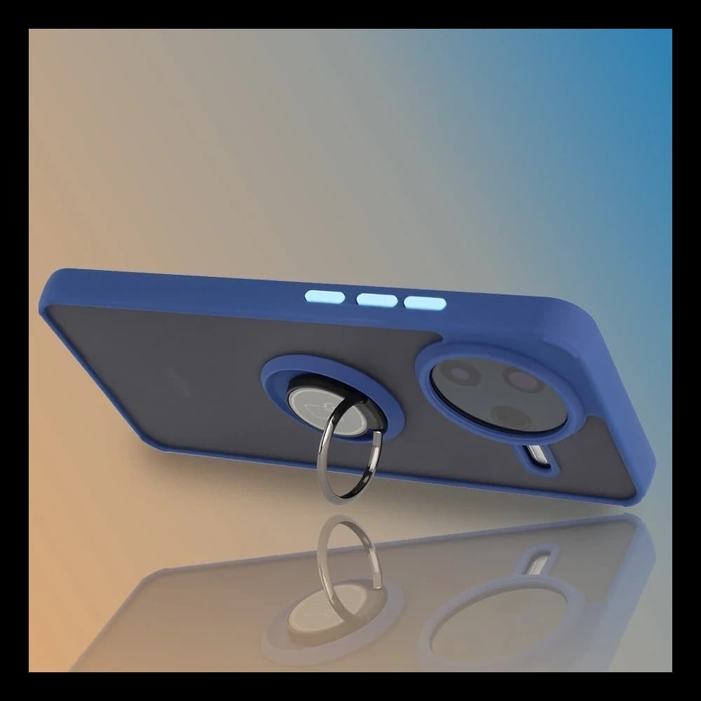 Bizon Case Hybrid Ring Xiaomi POCO F7 Pro fumuriu cu albastru marin - 6