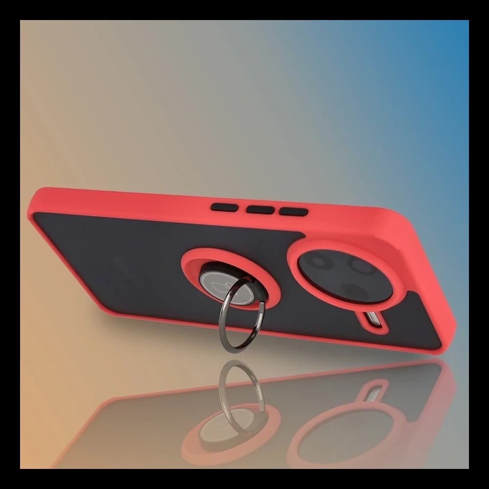 Bizon Case Hybrid Ring Xiaomi POCO F7 Pro kouřový s červeným rámem - 6