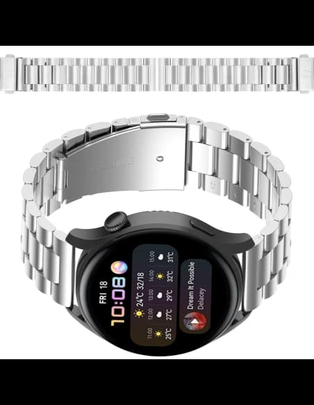 Pasek ze stali nierdzewnej do smartwatcha Bizon Strap Watch Aura QuickRelease 20mm srebrny