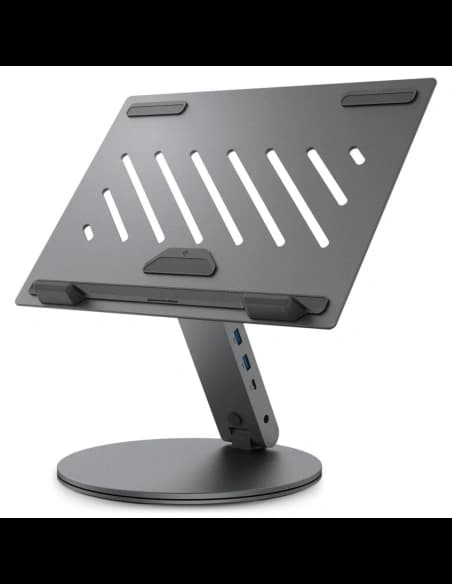 Suport pentru laptop Spigen LD204H Hub USB-C 6w1: încărcare 100W, HDMI 4K, 2x USB-A, transfer 5Gb/s, gri spațial