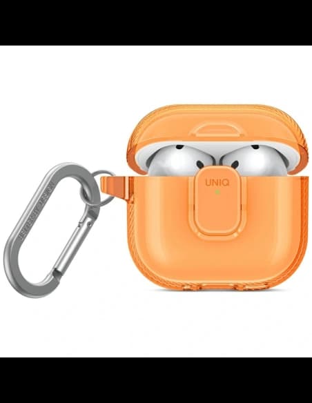 UNIQ Glase Pro Apple AirPods 4 Carcasa de blocare portocalie