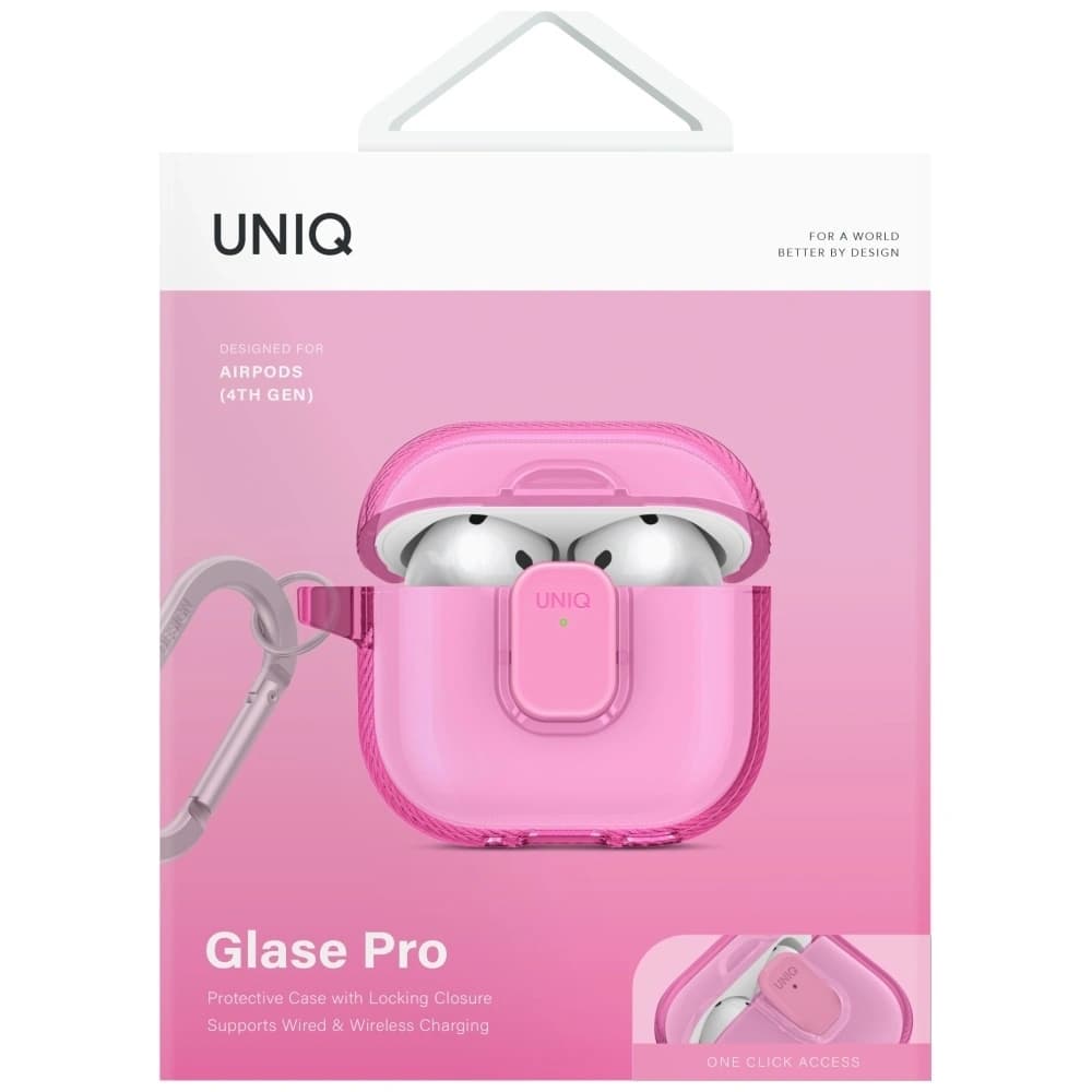 UNIQ Glase Pro Apple AirPods 4 Carcasă de blocare roz - 2