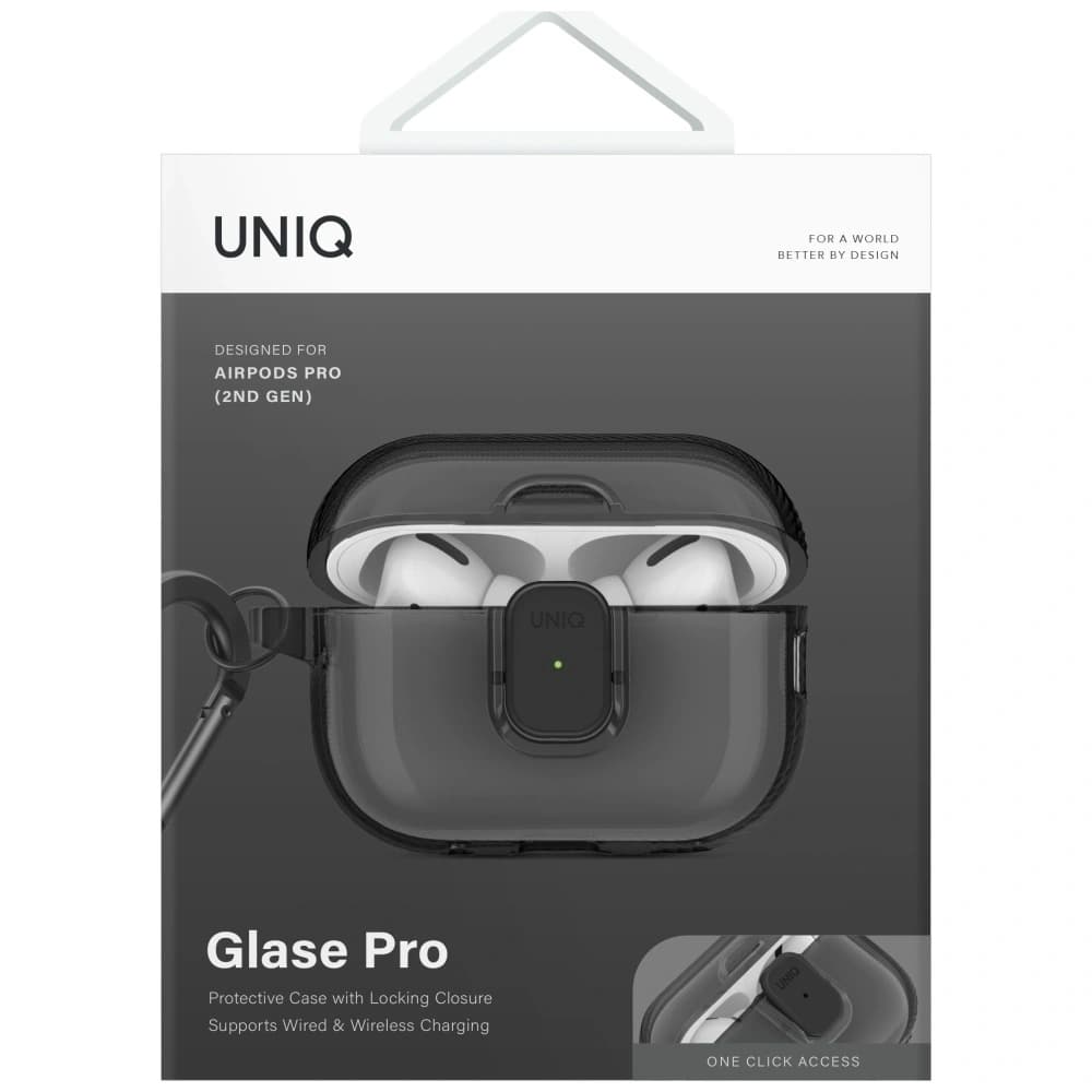 UNIQ Glase Pro Apple AirPods Pro 2 zámkový kryt kouřový - 2