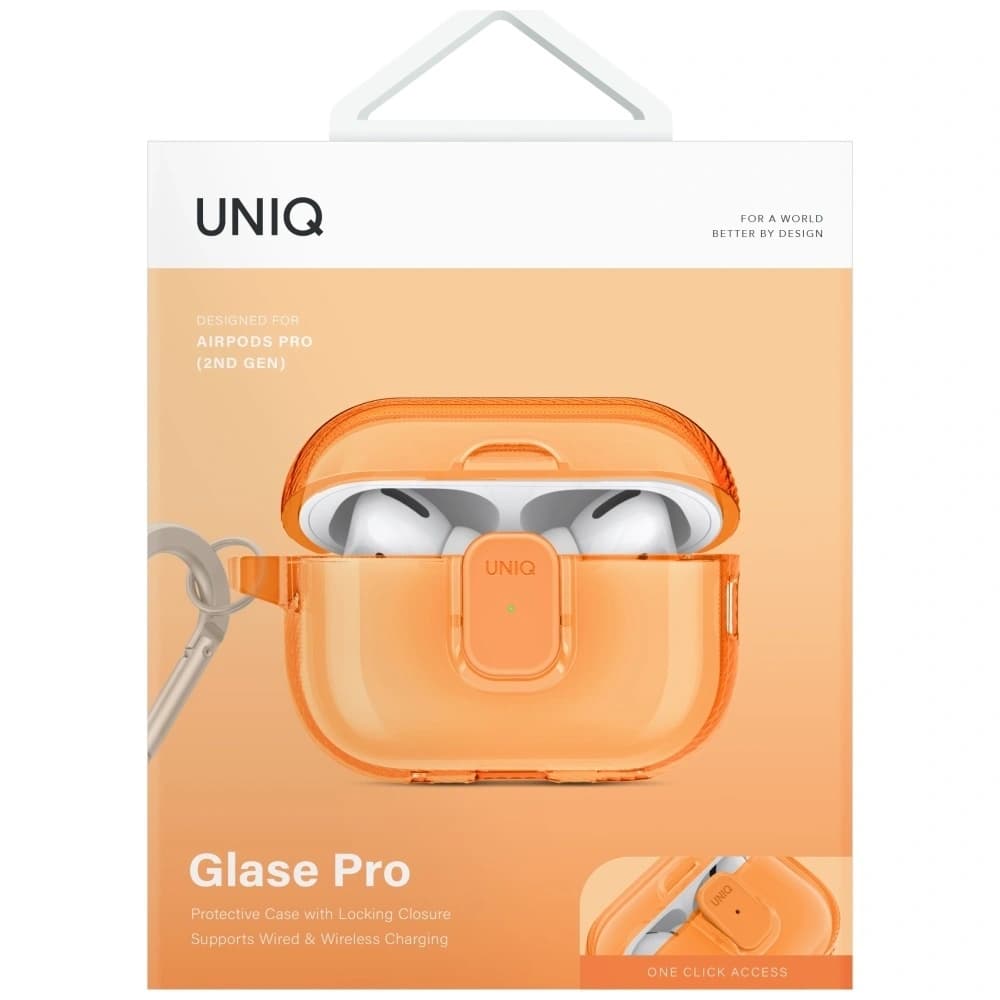 UNIQ Glase Pro Apple AirPods Pro 2 Zamykací pouzdro oranžové - 2
