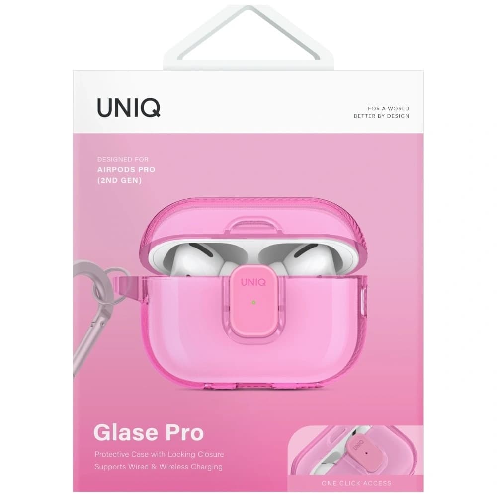 UNIQ Glase Pro Apple AirPods Pro 2 Husă de blocare roz - 2