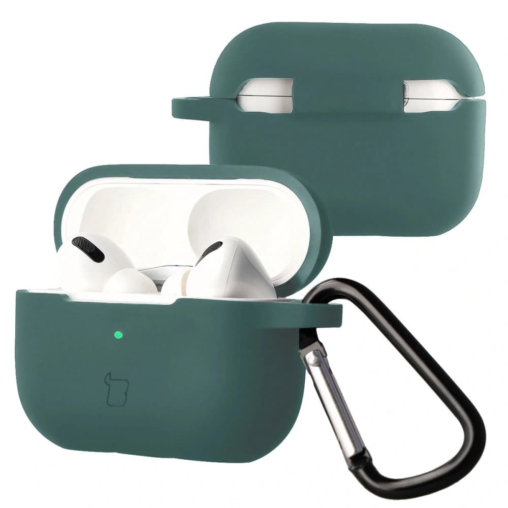 Bizon Case Kopfhörer Silikon Apple AirPods Pro 2 dunkelgrün - 1
