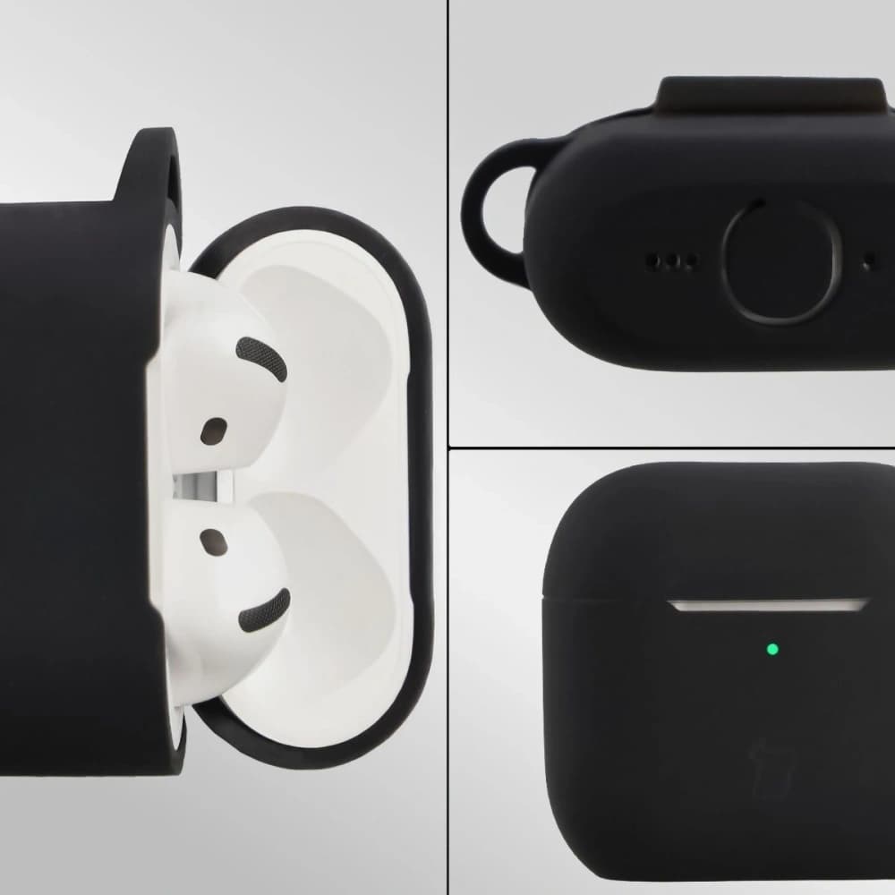 Căști Bizon Case Silicone Apple AirPods 4 negre - 3