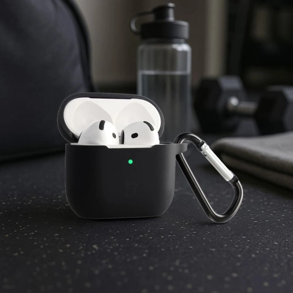 Căști Bizon Case Silicone Apple AirPods 4 negre - 4