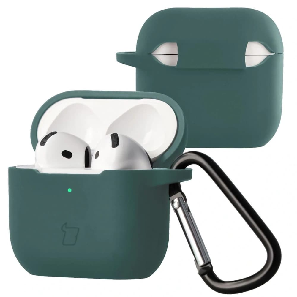 Bizon Case sluchátka silikonová Apple AirPods 4 tmavě zelená - 1