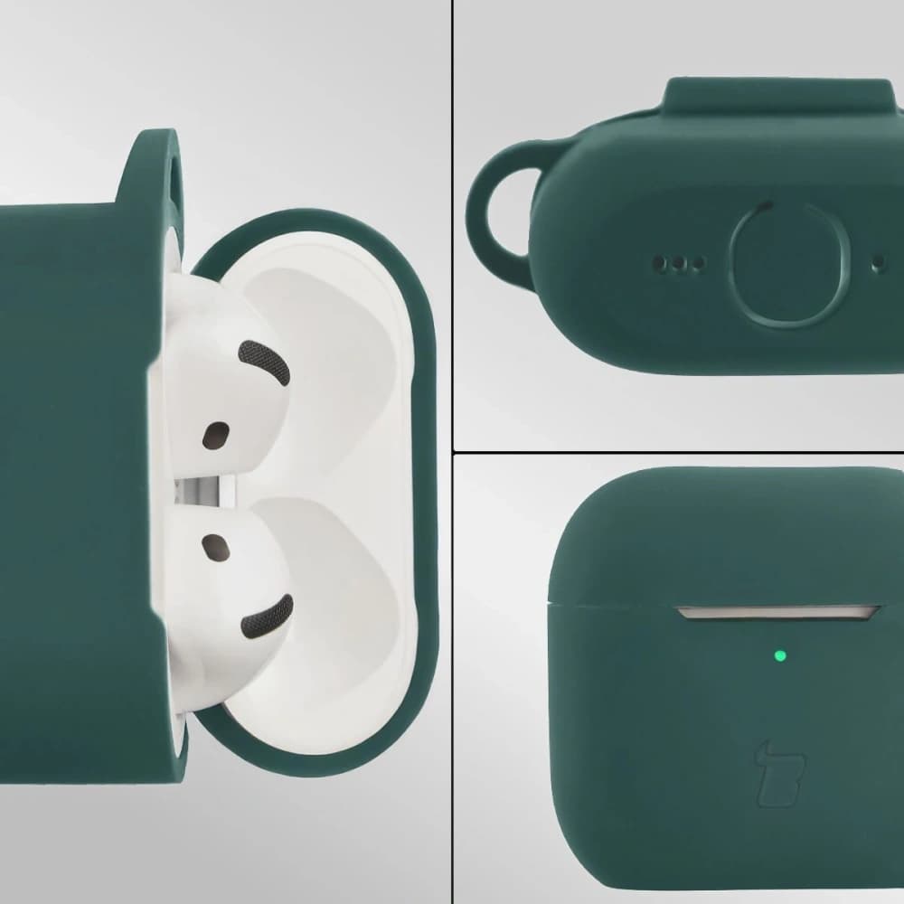 Bizon Case sluchátka silikonová Apple AirPods 4 tmavě zelená - 3