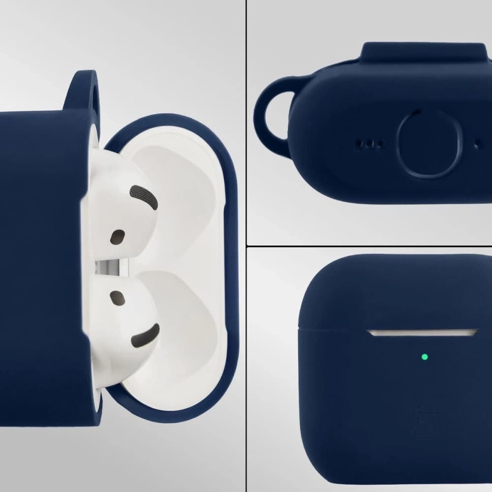 Bizon Case sluchátka silikonová Apple AirPods 4 tmavě modrá - 3