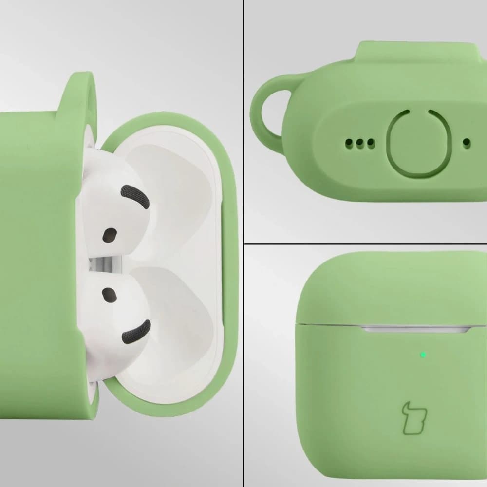 Căști Bizon Case Silicone Apple AirPods 4 verde deschis - 3