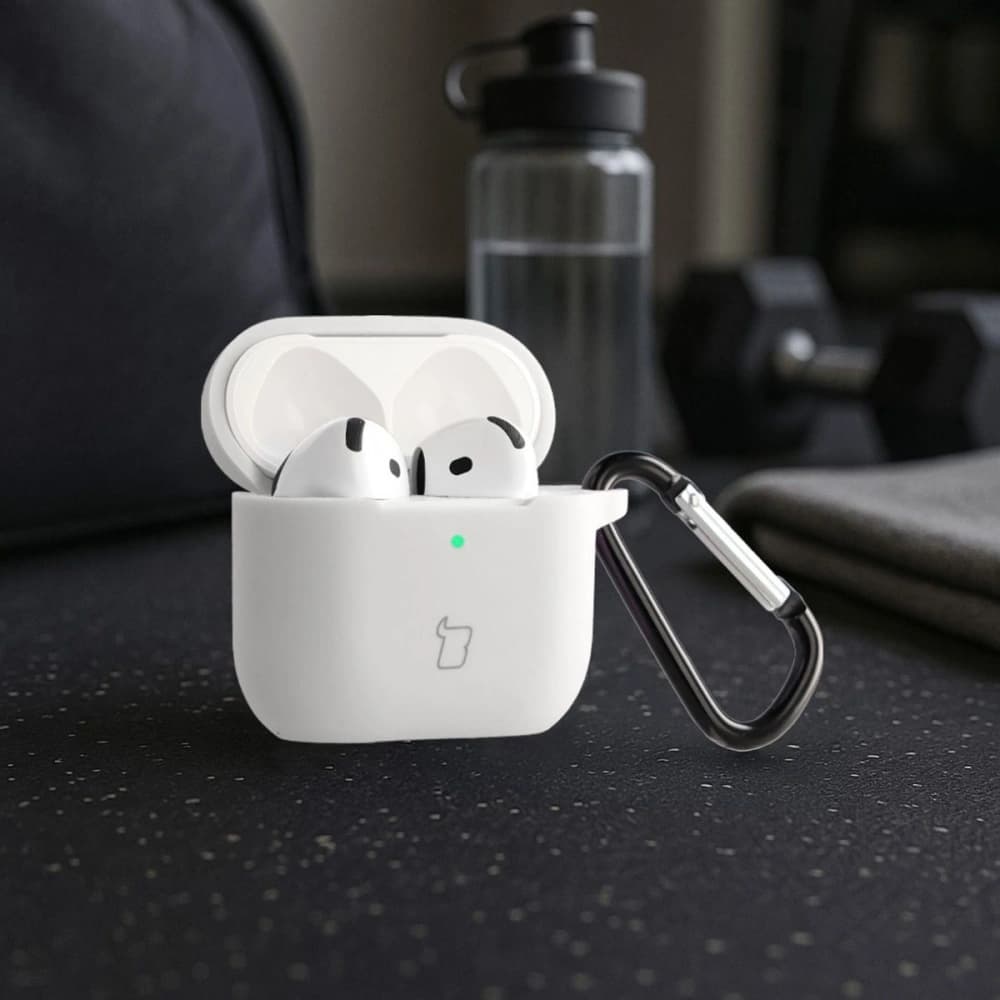 Căști Bizon Case Silicone Apple AirPods 4 alb - 4