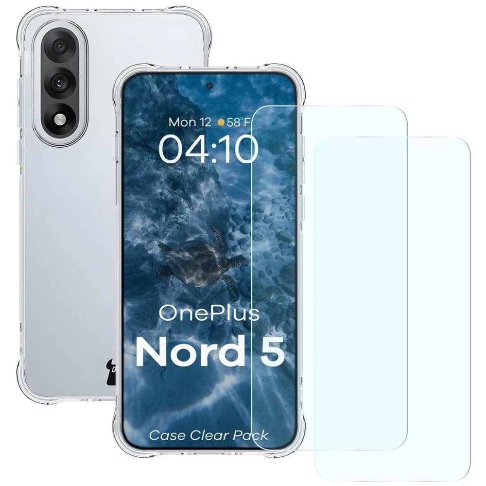 Bizon Case Clear Pack pouzdro + 2x tvrzené sklo OnePlus Nord 5 - 1