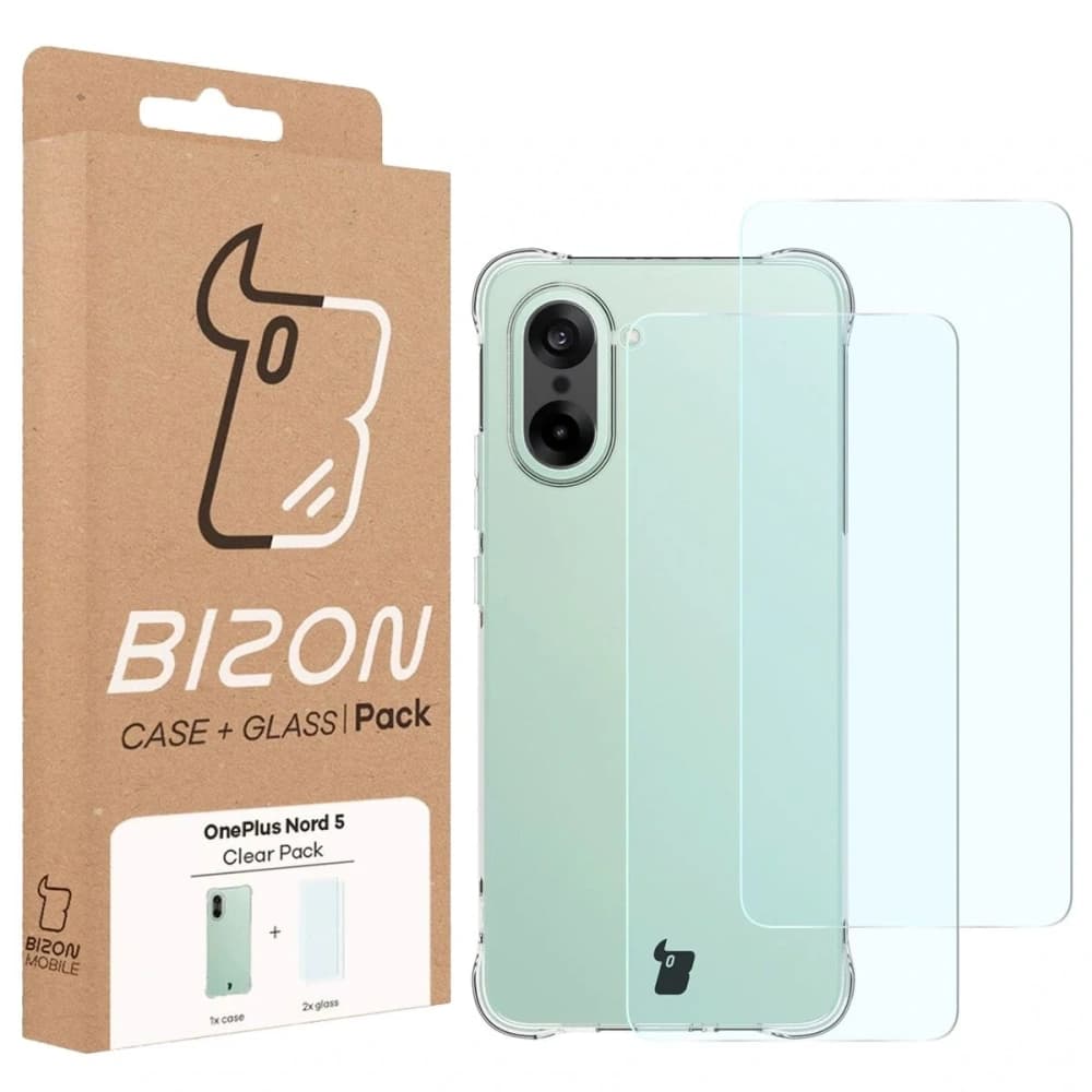Bizon Case Clear Pack case + 2x tempered glass OnePlus Nord CE5 5G - 9