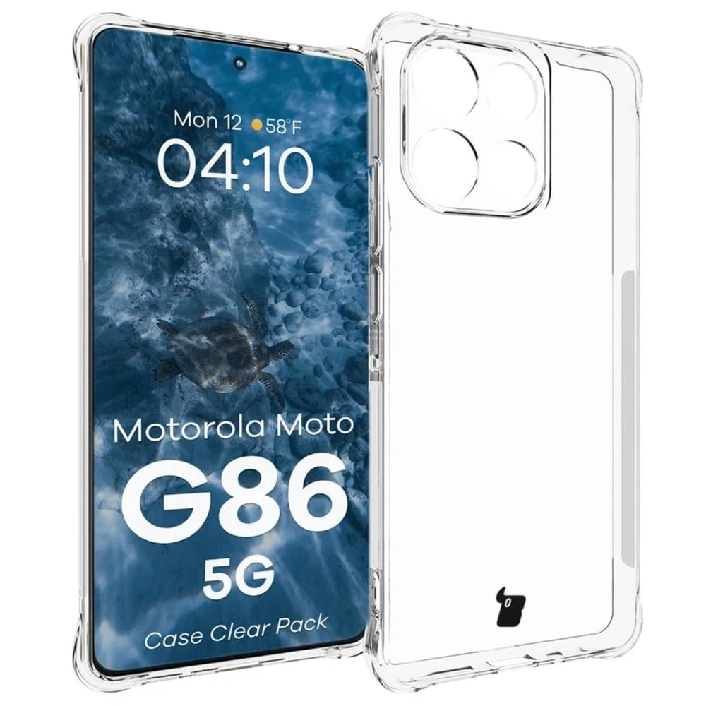 Bizon Case Clear Pack Hülle + 2x Bildschirmfolie Motorola Moto G86 5G - 3