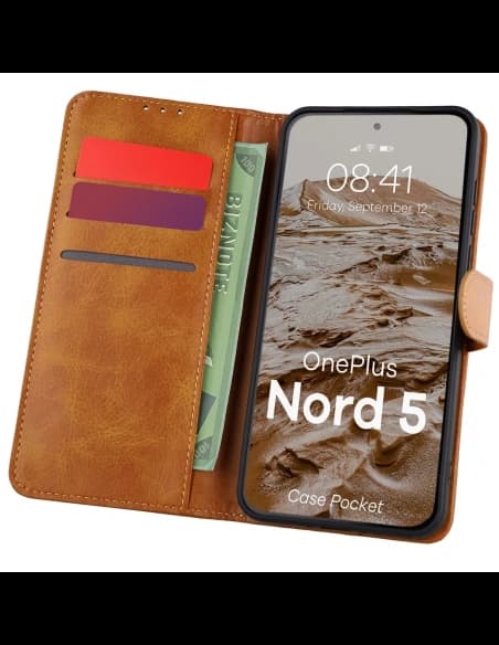 Bizon Case Pocket OnePlus Nord 5 hnědá