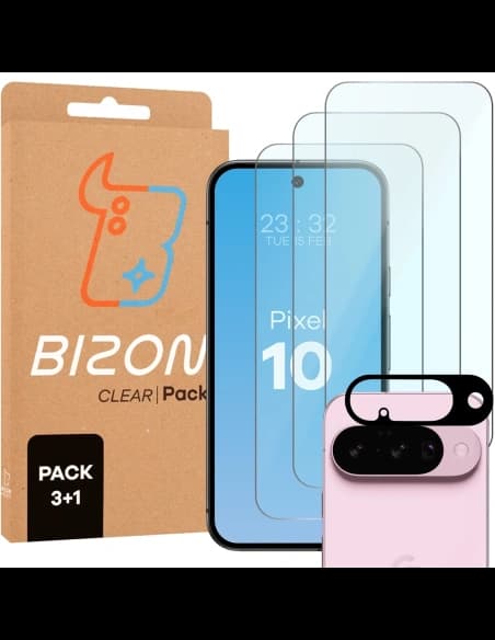 BIZON Clear 3x Bildschirmglas + Kameraglas Google Pixel 10